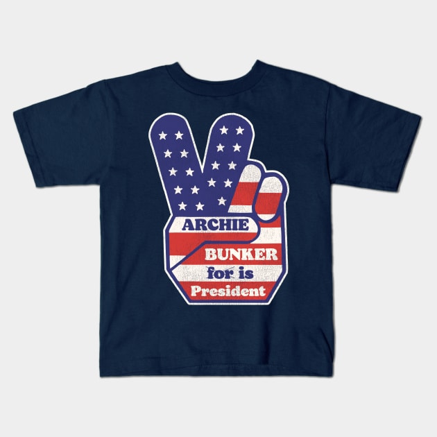 Archie Bunker is President Kids T-Shirt by darklordpug